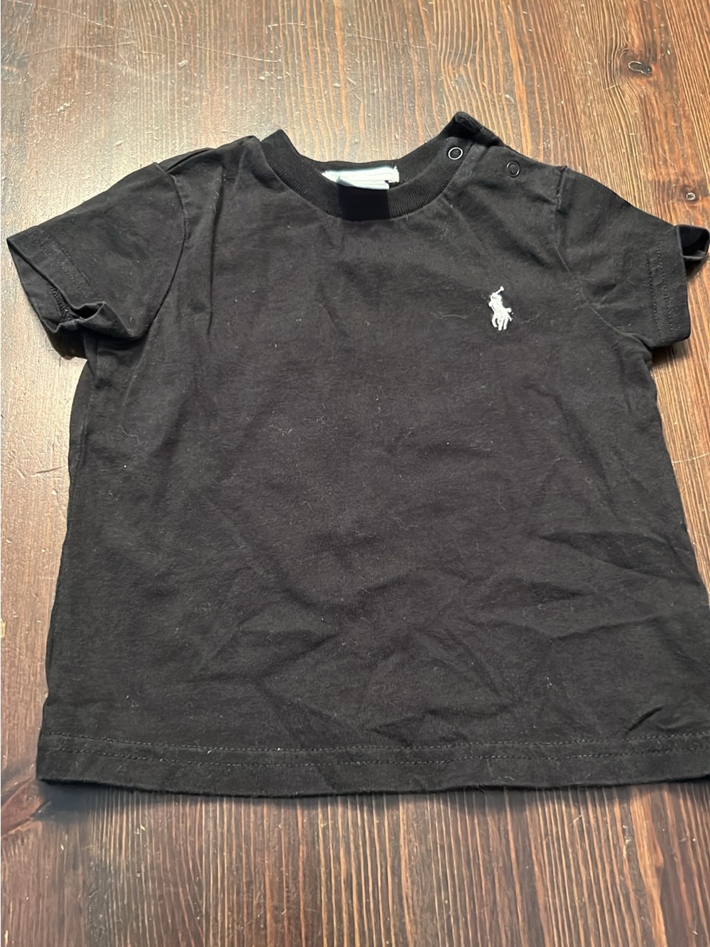 Polo by Ralph Lauren Black Short Sleeve Toddler Tee with White Pony